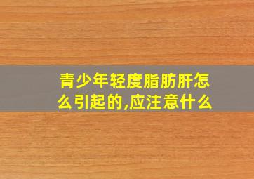 青少年轻度脂肪肝怎么引起的,应注意什么