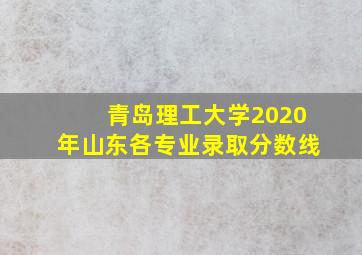 青岛理工大学2020年山东各专业录取分数线