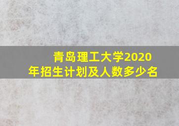 青岛理工大学2020年招生计划及人数多少名