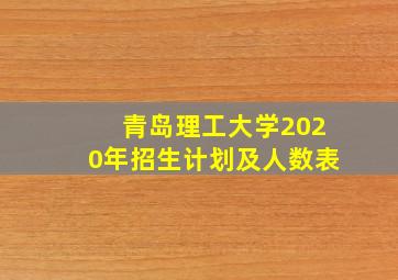 青岛理工大学2020年招生计划及人数表