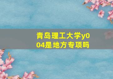 青岛理工大学y004是地方专项吗