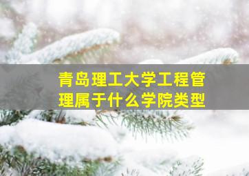 青岛理工大学工程管理属于什么学院类型