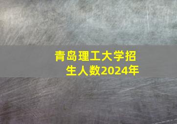 青岛理工大学招生人数2024年