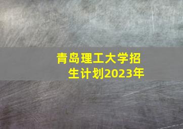 青岛理工大学招生计划2023年