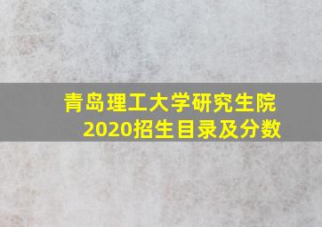 青岛理工大学研究生院2020招生目录及分数