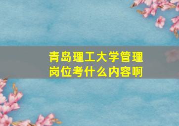 青岛理工大学管理岗位考什么内容啊