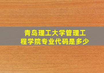 青岛理工大学管理工程学院专业代码是多少