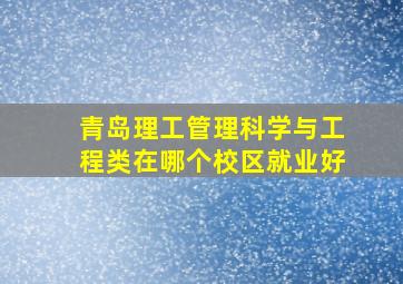 青岛理工管理科学与工程类在哪个校区就业好