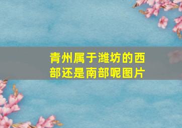 青州属于潍坊的西部还是南部呢图片