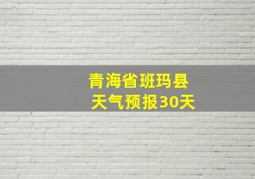 青海省班玛县天气预报30天