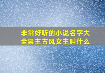 非常好听的小说名字大全男主古风女主叫什么