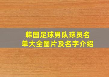 韩国足球男队球员名单大全图片及名字介绍