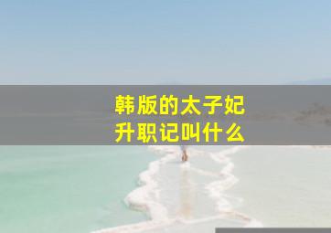 韩版的太子妃升职记叫什么