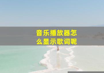 音乐播放器怎么显示歌词呢