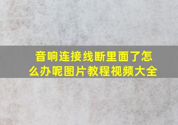 音响连接线断里面了怎么办呢图片教程视频大全