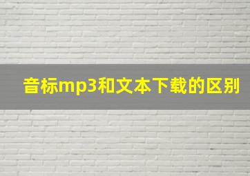 音标mp3和文本下载的区别