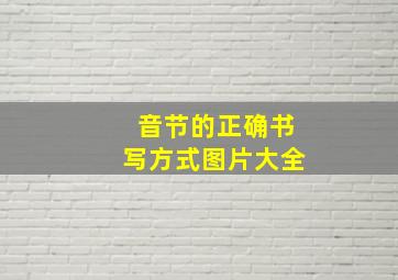 音节的正确书写方式图片大全