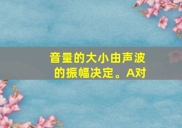 音量的大小由声波的振幅决定。A对