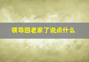 领导回老家了说点什么