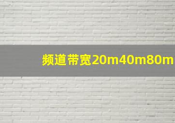 频道带宽20m40m80m