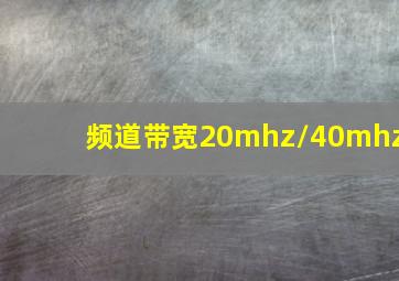 频道带宽20mhz/40mhz