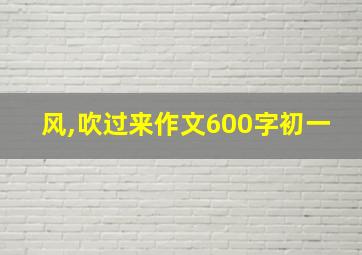 风,吹过来作文600字初一