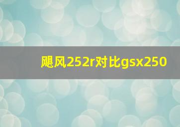 飓风252r对比gsx250