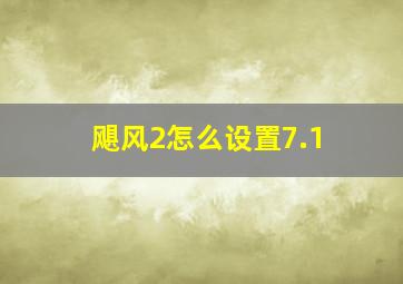 飓风2怎么设置7.1