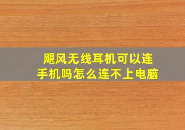 飓风无线耳机可以连手机吗怎么连不上电脑