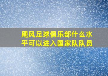 飓风足球俱乐部什么水平可以进入国家队队员