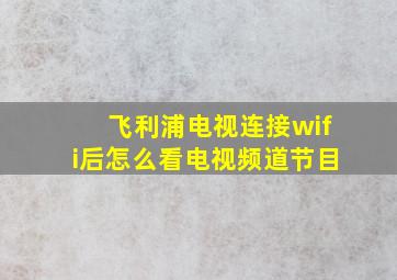 飞利浦电视连接wifi后怎么看电视频道节目