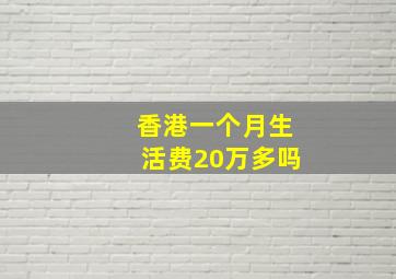 香港一个月生活费20万多吗