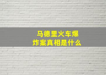 马德里火车爆炸案真相是什么