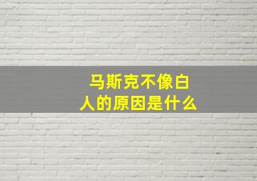 马斯克不像白人的原因是什么