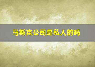 马斯克公司是私人的吗