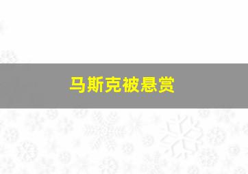 马斯克被悬赏