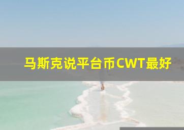 马斯克说平台币CWT最好