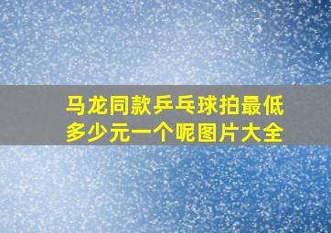 马龙同款乒乓球拍最低多少元一个呢图片大全