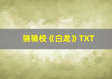 骁骑校《白龙》TXT