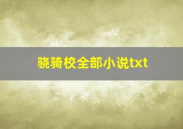 骁骑校全部小说txt