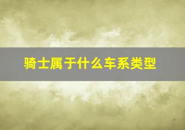 骑士属于什么车系类型