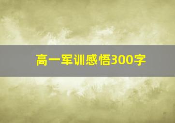 高一军训感悟300字