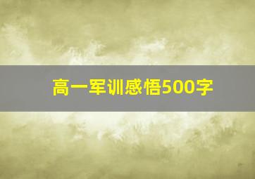 高一军训感悟500字