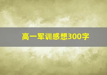 高一军训感想300字