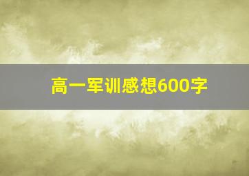 高一军训感想600字