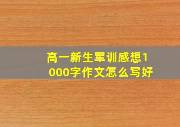 高一新生军训感想1000字作文怎么写好