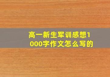 高一新生军训感想1000字作文怎么写的