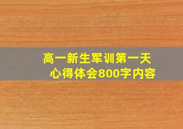 高一新生军训第一天心得体会800字内容