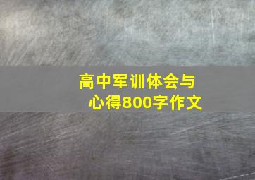 高中军训体会与心得800字作文