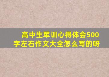 高中生军训心得体会500字左右作文大全怎么写的呀